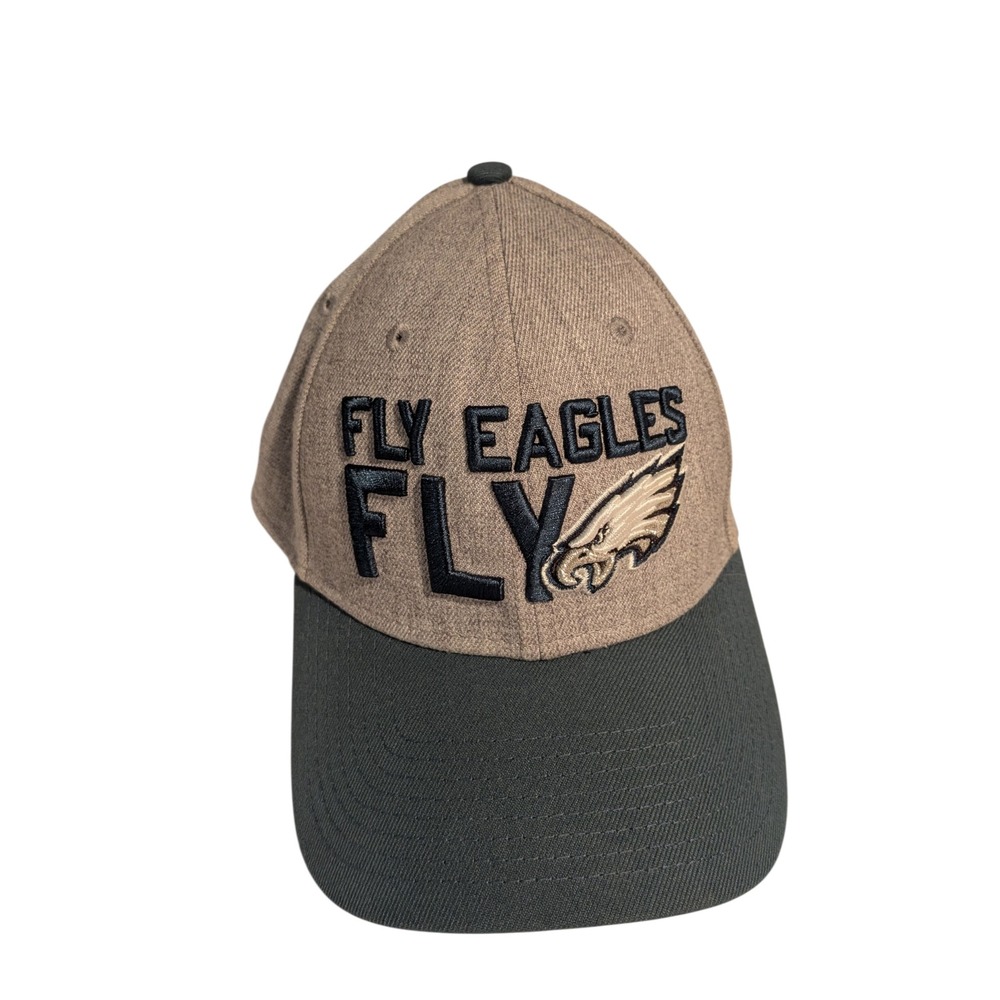 Philadelphia Eagles New Era 39THIRTY Fly Eagles Fly Hat Brown Gray Small-Medium
